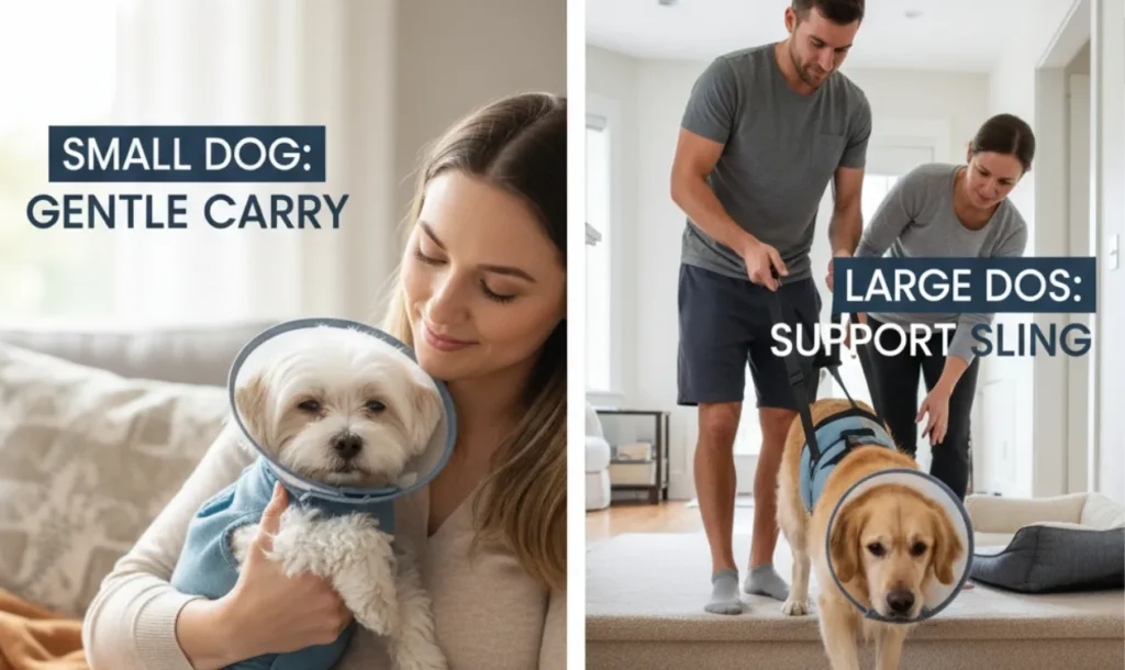 Lifting small vs. Large dogs after neutering.