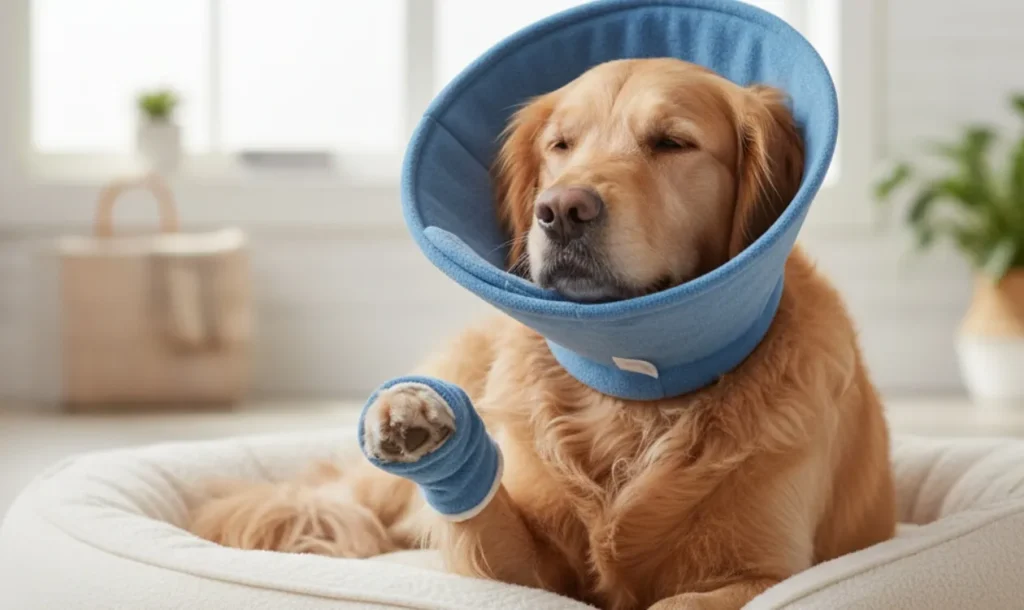 cleaning dog stitches