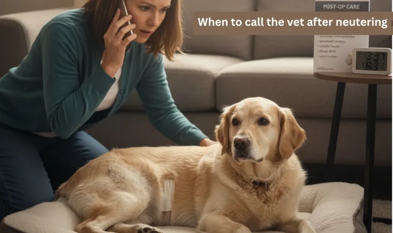 When to call the vet after neutering